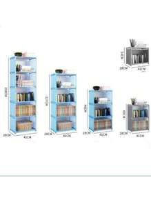 Librero Y Mueble Organizador Estante Para Libros 3 Cubos - Gris - Ver 8