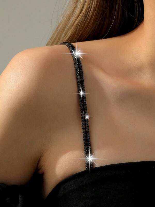 2 pares/Ajustable Rhinestone Correas de Sujetador Antideslizantes de Metal Correas de Hombro para Accesorios de Sujetador para Mujeres Vestido de Boda Bikini Correas de Sujetador para Rave