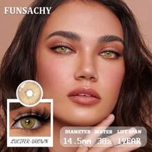 FUNSACHY 1 对系列灰色自然隐形眼镜大眼睛蓝色/绿色隐形眼镜韩国隐形眼镜年度使用眼部美容化妆万圣节服装角色扮演 - 年拋 - 查看 10