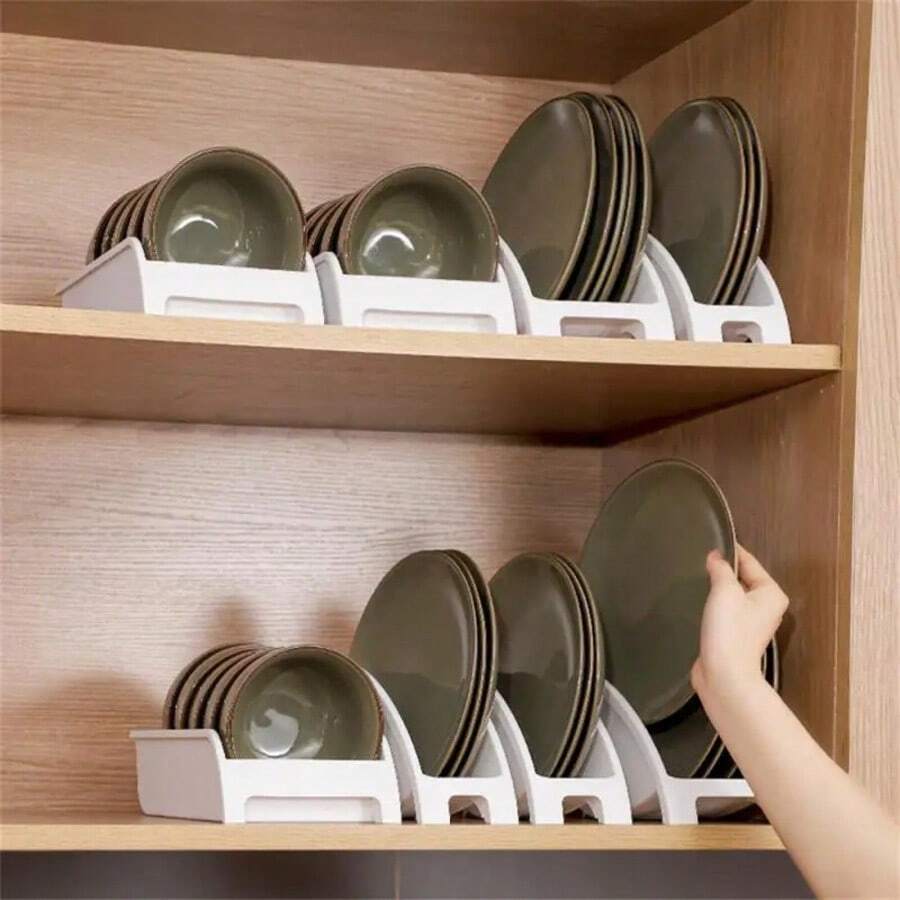 Plastic Plate Bowl Storage Holder Ventilated Kitchen Organizer Rack ...