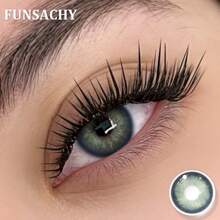 FUNSACHY Series Blue Contact Lenses, 14.5mm Natural Soft Disposable Contact Lenses, Suitable For Halloween Cosplay - Green - View 5