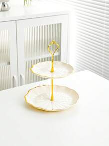 1pc Gold-Plated European Style 3-Tier Acrylic Fruit Stand, Afternoon Tea Tray, Living Room Fruit Plate, Dessert Cake Stand, Suitable For Family Gatherings, Parties, Weddings, Dining Table Decor, Ramadan - Gold - View 14