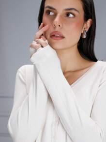 Basic Long-Sleeved Cardigan With Buttons And Soft Knit Sweater Ideal For Any Occasion - Beige - View 6