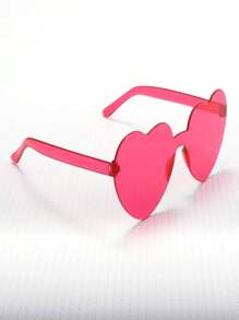 10pcs Heart Shaped Frameless Fashion Plastic Glasses, Suitable For Weddings, Parties, Valentine's Day, Photography Props, Unisex Decorative Eyewear For Holidays, Anniversaries, General Use - Fashionable Frameless Party Glasses, Suitable For Ladies, Red, Pink And Rose Red