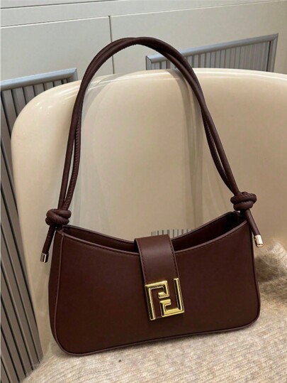 Sac à épaule casual/décontracté de mode pour femme, couleur unie. Sac bandoulière portable adapté pour les rendez-vous, le shopping, les cadeaux