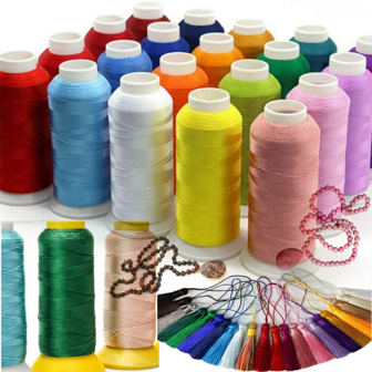 1 Roll Approximately 600m/400m/250m/200m Soft Polyester Thread, Jewelry Line, Sewing Thread, High-Strength Line, Cone Thread, Pearl Thread, 210d-840d 3-Strand Rope, For Handmade Bracelet Weaving, Rope Braiding