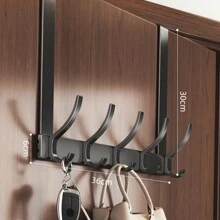 New Punch-Free Door Hooks, Over-The-Door Hangers, Extended Door-Mounted Clothes Hanging Racks, A Must-Have For Hanging Clothes. They Are Perfect For Bedroom Storage And Organization.,Over The Door Organizer,Clothes Hook,Wall Coat Hanger,Wall Adhesive Hook,Wall Organizer,Hanger Set,Photo Frame Wall - Multicolor - View 11