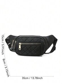 1 件新款女士腰包，尼龙材质，刺绣，厚实耐磨，拉链开合，多层，简约轻巧，休闲，时尚，可爱，大容量女士斜挎胸包，适合运动 - 彩色 - 查看 12