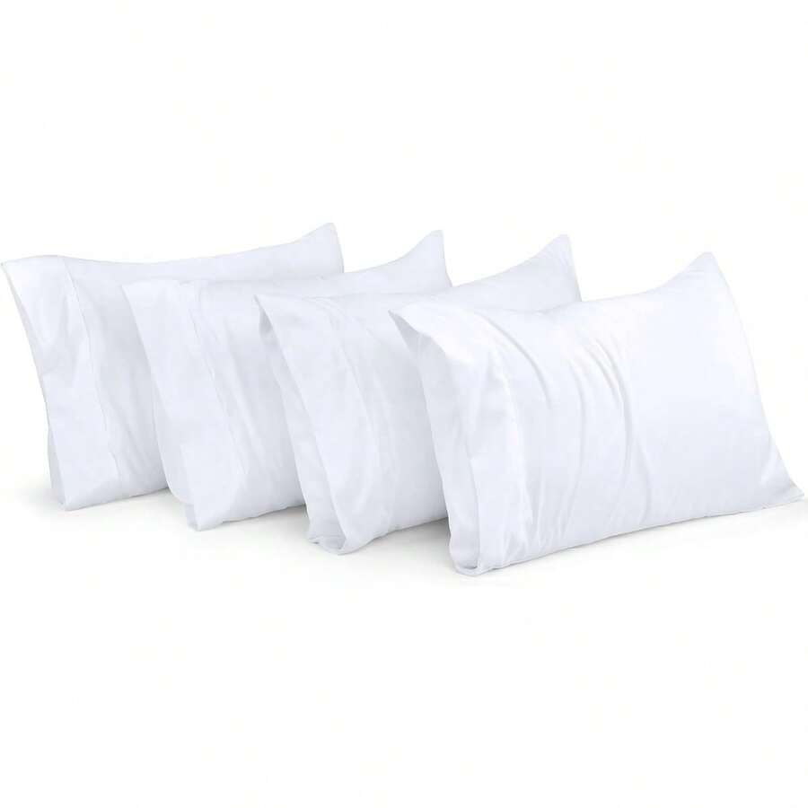 Standard Pillow Cases - 80 Pack - Soft Microfiber Fabric - Envelope Closure - Pillow Covers 20 X 26 Inches (White)