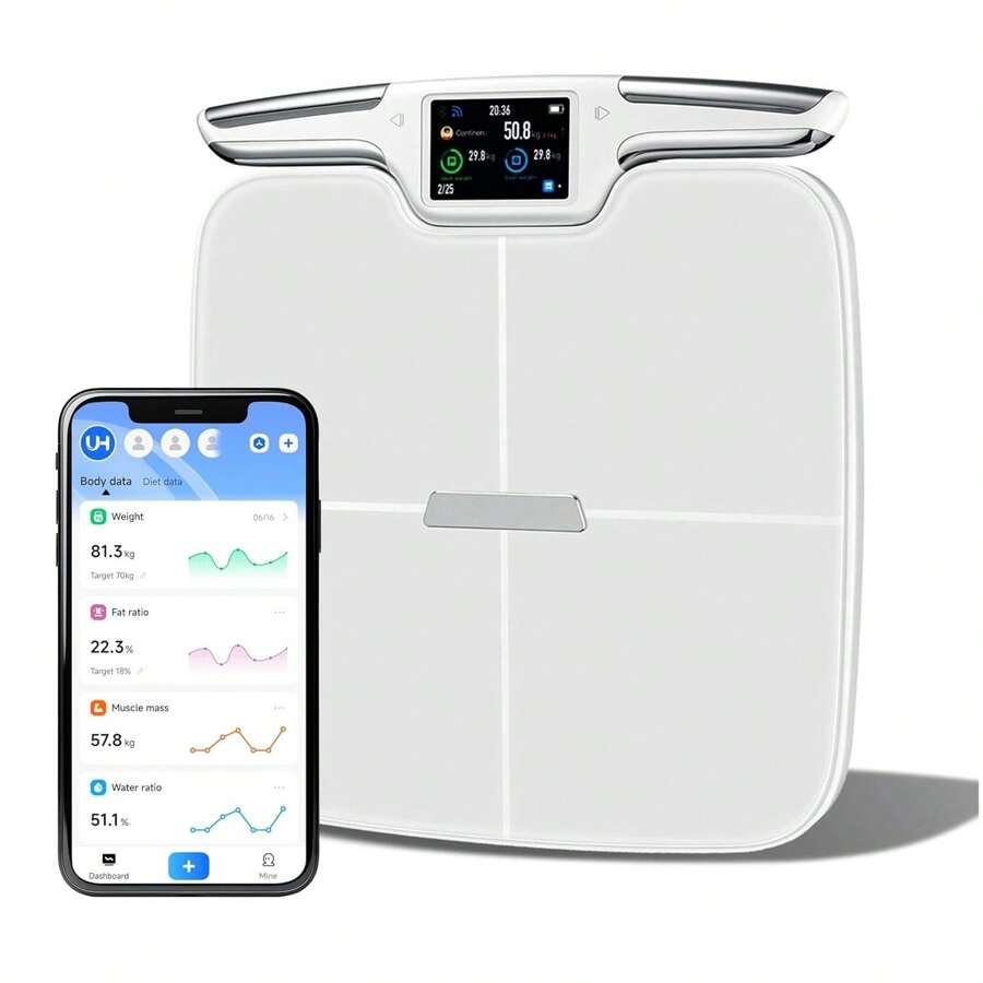 ZOMA | Báscula Digital Corporal | Báscula Corporal Inteligente con Bluetooth y WiFi | Báscula de Peso Corporal Pesa Pantalla LED | Resistente Vidrio Templado - Balanza Corporal Medición Precisa - 1 - Ver 1