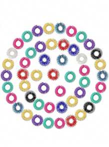 5/15/20 Stücke bunte Akupressur-Fingermassage-Ringe, Fingermassagegerät, Massagering für Fingerspitzen, Stressabbau, Federdesign, ideales Handmassage-Werkzeug als Geschenk, Massagezubehör - Verschiedenfarbig - Übersicht 7