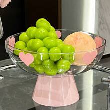 Tazón de fruta de plástico de estilo de lujo con tapa, plato de bocadillos de alta gama, plato de fruta de alta estética creativa para la mesa de café de la sala de estar, uso en la cocina del hogar, tazón grande para contacto con alimentos