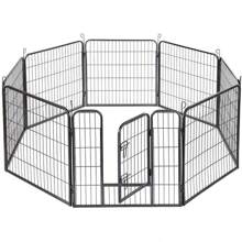 KAPAS Dog Fence & Pet Playpen, Heavy Duty Foldable Metal Dog Pen 32"/28" Height With Door For Outdoor Exercise, Indoor Kennels - Black - View 1