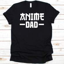 Anime Dad Shirt, Father's Day Gift, Cool Anime Dad Design, Manga Reader, Anime Lover Graphic, Japanese Animation, Japanese Cartoon T-Shirt - Black - View 1