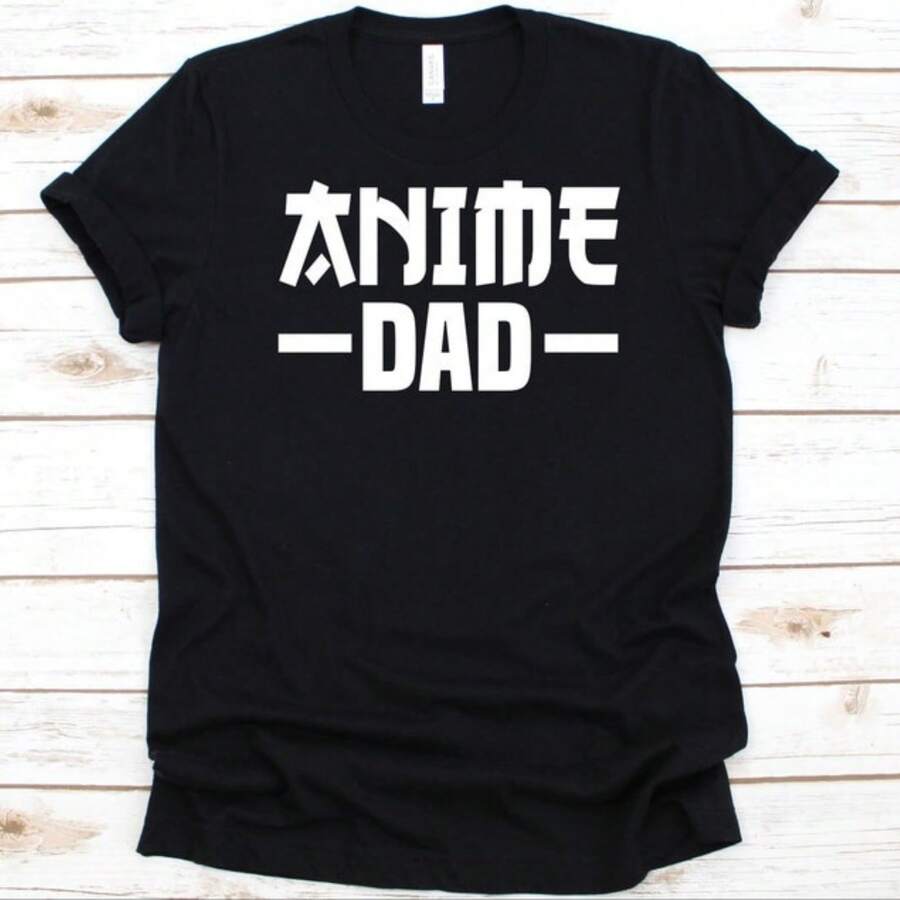 Anime Dad Shirt, Father's Day Gift, Cool Anime Dad Design, Manga Reader, Anime Lover Graphic, Japanese Animation, Japanese Cartoon T-Shirt - Black - View 1