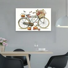 Framed Canvas Poster, Retro Art, Bicycle Orchard Poster, Ideal Gift For Bedroom Living Room Corridor, Wall Art, Wall Decor, Winter Decor, Room Decoration,Canvas  Birthday Party Decor, Mother's Day New Year Easter Gift,   Home Living Room Office Wall Decor, Perfect Gift And Wall Decoration