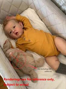 Realistic 70cm 28inch Reborn Liam Baby Doll With 3D-Painting Skin And Visible Veins Cute Play House (Soft Vinyl Limb, Cloth Body) Toy Handmade Birthday Gift For Girl (Some Parts Random) - Màu vàng - Xem 1