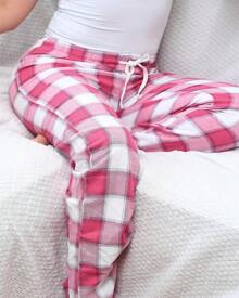 Active Club Cotton-Blend Flannel Pajama Pants For Women, Flannel Plaid PJ Pants For Women For Sleep And Lounge - Ombre hồng - Xem 2