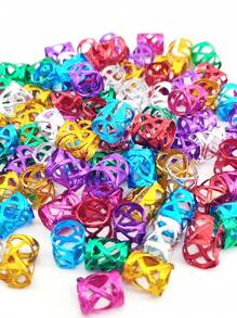 100Pcs Multicolour Hair Jewelry For Braids Dreadlocks Beads Hair Rings Hair Clips Adjustable Metal Cuffs For Hair Braids Accessories, School Stuff, Hair Accerssories