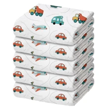 Pacote com 5 Fraldas de Pano Luxo Marca Minasrey Estampadas p/ Bebês e Recém-Nascidos 70cm x 70cm - 100% Algodão Duplo, Extra Absorvente - Ideal para Enxoval