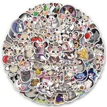 100 stuks stuks Possum-stickers Vinyl-esthetiekstickers Scrapbooking, dagboek, laptop, bumper, skateboard, waterfles, cartoon, bouwvakker, autostickers en -decals