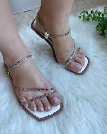 Women's Flat Sandal Model 050 Fashion Blogger  Summer 2025 - 白色 - 查看 1