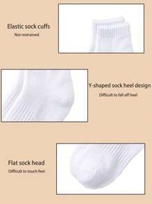 5双装儿童低帮网眼袜 - 男女童运动踝袜 - 经典百搭设计 - 白色 - 查看 4