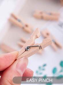 Small Clothes Pin, Mini Photo Clips, 10/50/100 PCS Mini Clothes Pins Wooden With Storage Bag, Small Clothes Pins For Photos, Crafts, Hanging Clothes, Baby Shower, Display Artwork