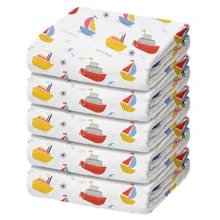 Pacote com 5 Fraldas de Pano Luxo Marca Minasrey Estampadas p/ Bebês e Recém-Nascidos 70cm x 70cm - 100% Algodão Duplo, Extra Absorvente - Ideal para Enxoval