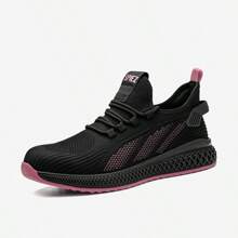 SPIEZ  Safety Shoes With Composite Toe Cap, Puncture Proof Breathable Work Shoes For  Women, Slip On Fashion Sneakers For Work And Daily Wear,Pick - Black Powder - View 5