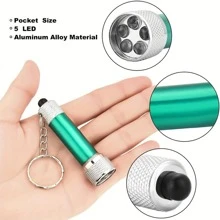 Mini LED Flashlight Keychain, Pocket Emergency Lamp, Aluminum Alloy 5-LED Torch Keyring Suitable For Outdoor Camping, Night Walking, Celebration Events - 5LED - View 5