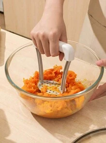 2 Stück manuelle Kartoffelpresse mit rutschfestem Griff, Frucht- & Gemüsepresse, Stampfer, Gemüsehacker, Küchengerät, Kochutensil