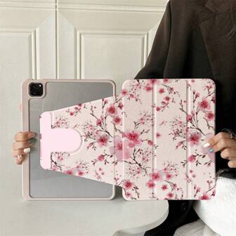 Flower 360°旋转折叠式保护套可轻松保护您的 iPad：智能保护套兼容 iPad Air 6、iPad Air 5、iPad 4 和 iPad 10（10.9 英寸） - Apple iPad Pro 2024 非常适合忙碌的会议、旅行冒险和舒适的家庭放松