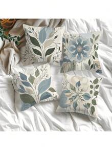 4pcs Bohemian Floral Series Polyester Plush Throw Pillow Case Cushion Cover Set - Multicolor - View 2