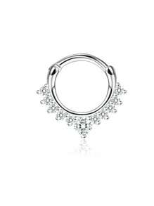 BESTEEL 1 buc inele septum 16G cercei Daith inele nas inel oțel inoxidabil CZ opal cartilaj Helix cercei tragus septum clicker piercing bijuterii