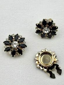 1pc Nút bao khuy măng sét cho nam nữ, Nút bao cho áo sơ mi tuxedo, Đế đồng + Hoa đá giả, Nút trang trí cho đồ thủ công, Vỏ nút bao phụ kiện lạ mắt cho doanh nghiệp Tiệc hàng ngày Quà tặng đám cưới - Hoa - Xem 4