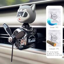 1 PIEZA Ambientador de coche con hélice giratoria que se mueve con el viento, divertido oso piloto, perro husky de dibujos animados, difusor de aromaterapia, ventilador, accesorio de decoración interior para coche, regalo imprescindible para hombres, conductor, aroma fresco