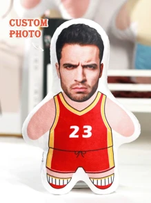 1 件可定制脸部照片、卡通、趣味图案、身体印花篮球表情运动设计涤纶（涤纶）不对称钥匙扣、日常手提包吊坠、钥匙扣、服装配饰、情人节礼物、家庭聚会、节日、周年纪念礼物、红色钥匙扣 - 紅色 - 查看 2