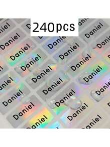 个性化标签贴纸-激光贴纸，自定义名称防水定制，易于粘贴在不同表面，适用于各种场合，水瓶，书包，文具，服装，行李，午餐盒贴纸，办公用品等。回到学校 - 彩色 - 查看 8