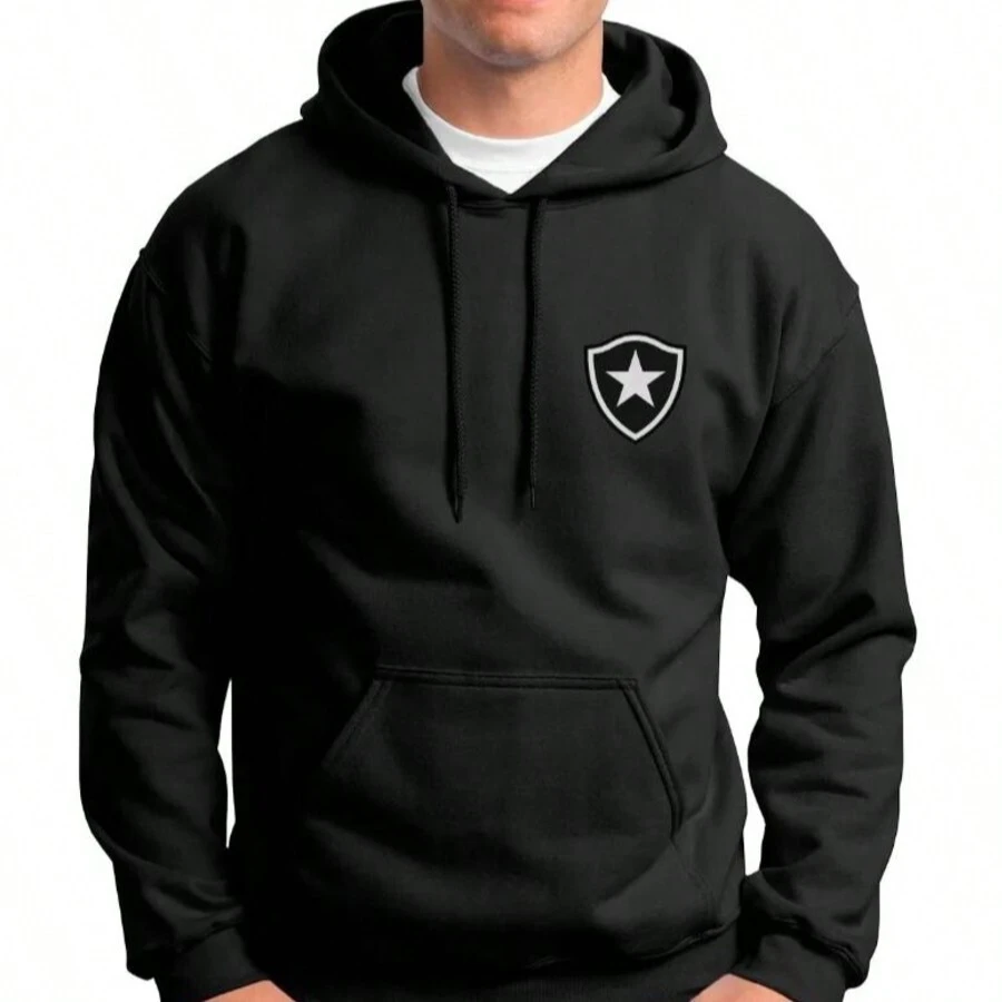 Moletom Botafogo Blusa de Frio Casaco de Qualidade Moleton Com Capuz