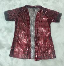 Carnival Sequin Kimono *ONE SIZE* - Red/Black - View 1