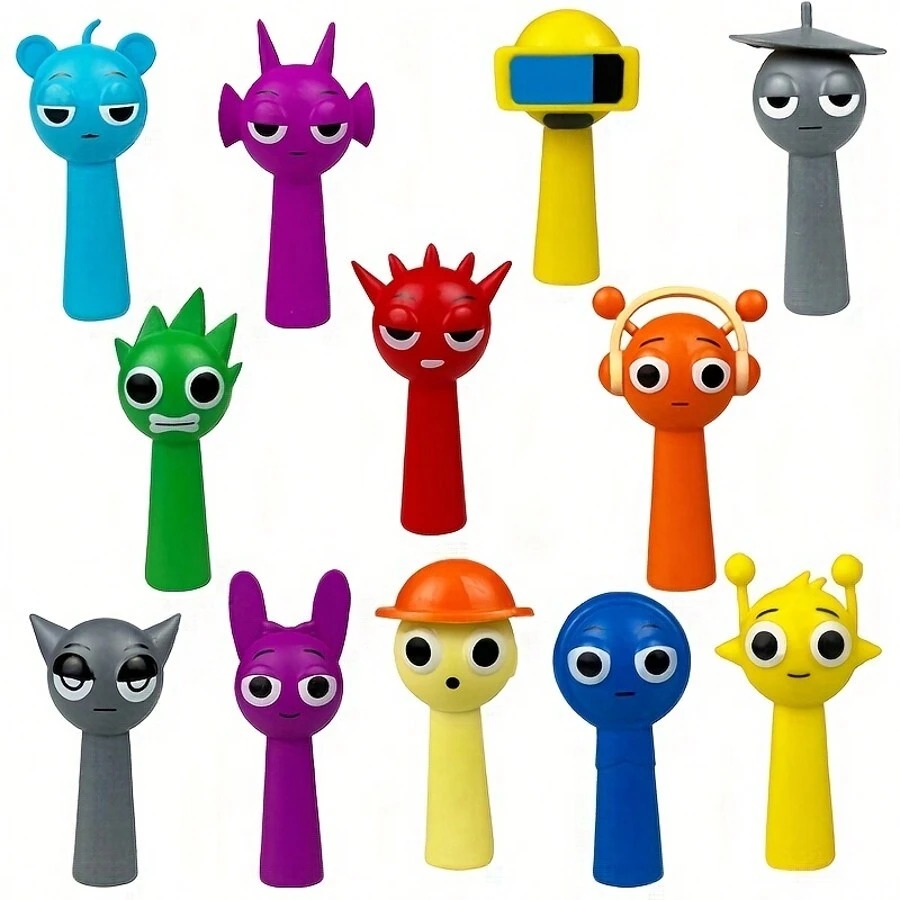 1/4/7/12 Pcs Cute Expression Doll Decorations, Versatile Multi-Color Multi-Functional Exquisite Ornaments, Action Figures, Suitable For Home Desktop Decor, Office Supplies, Party Decorations, Holiday Parties, Festival Gifts