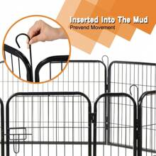 KAPAS Dog Fence & Pet Playpen, Heavy Duty Foldable Metal Dog Pen 32"/28" Height With Door For Outdoor Exercise, Indoor Kennels - Black - View 4