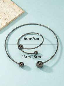1 套女士球形手镯和球形项链，日常佩戴个性化珠宝套装