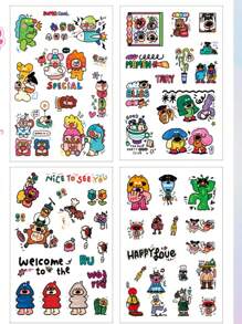 4 paquets, Monde fantaisiste, Autocollants de dessin animé mignons, Autocollants de cahier, Autocollants pour enfants, Autocollants de compte, Autocollants de papier, Autocollants de valise, Autocollants de dessin animé, Autocollants de tasse à eau, Autocollants d'ordinateur, Autocollants de tasse à eau, Autocollants de papeterie, Autocollants de graffitis, Autocollants pour iPad, Autocollants décoratifs, Fournitures scolaires, Rentrée scolaire