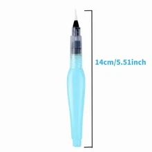 水彩画笔，适用于绘画、绘画、刻字 - 可再填充尖头美术用品 - 透明藍 - 查看 2