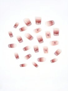 24 piezas de réplicas de uñas con forma de mariposa de color hielo (degradado marrón rojizo) para realzar tu apariencia. Estas réplicas de uñas están diseñadas especialmente para que coincidan perfectamente con el juego de uñas acrílicas. Incluyen 1 pegamento de gel y 1 lima de uñas, adecuadas para uso diario y fiestas por mujeres y niñas. Uñas postizas, suministros para uñas