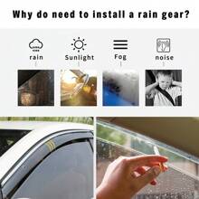 Aoyade Smoke Car Window Visors Sun Rain Guard Wind Deflectors For Chevrolet MALIBU XL 2016 2017 2018 Accessories 4PC - Transparent Black - View 8