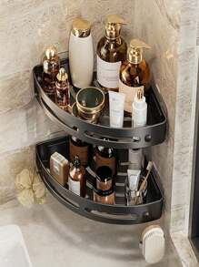 Corner Shower Caddy, PP Material Bathroom Storage Rack, Indoor Shower Shelves, Shower Wall Shampoo Holder, Kitchen & Bathroom Storage Box, Shower Basket, Space Saving Triangle Corner Shelf - Wall Mount Bathroom Shampoo, Body Wash And Cosmetic Organizer - Easy To Install, Anti-Slip Design, Bathroom Accessories