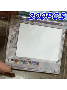 50/100/200pcs Vintage Computer Graphic Pad Sticky Notes, Drawing Memo Pads, Message Papers, Draft Papers, Suitable For School And Office, Weak Adhesive Or No Adhesive - 50 Sheets/Pack,School Supplies,Back To School